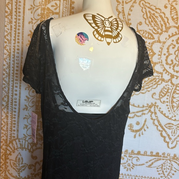 NEW With Tags - Women's Maxi Dress - Wild Fable Black Lace With Lining L - Picture 8 of 11